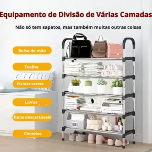 Rack Vertical Sapateira 5 Prateleiras 15 Pares Aço Inox Cor - Imagem 7