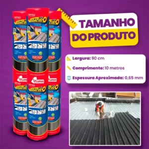 Manta Asfáltica 90cm Auto Adesiva Aluminizada Fita Vedatudo Multiuso Telhado - Dryko X Lupan - Imagem 5