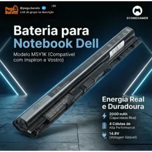 Bateria Econogamer Para Notebook Dell Inspiron 15 I15-5558-b30 M5y1k 14.8v 33 A 40wh 14 (5451) (5455) (5458) P64g 5566 5458 15-3567 15-5566 P51f 5566-a10p I14-5468 15-5000-5566 5558-bb10 Latitude 3470 - Imagem 1
