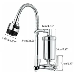 Torneira Gourmet Luxo Com Filtro Puficador Flexível Cozinha Parede 2 Jatos Cor Cromada - Marca Camperluz - Imagem 6