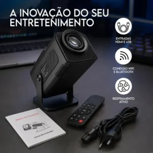 Projetor HY320 Davely Smart TV Android WiFi 6 390 ANSI Lumens Full HD Suporte 4K HDMI Bluetooth 85-200 Polegadas Alto Falante Com Controle Remoto Bivolt Portátil Mini - Imagem 4