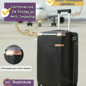 Mala de Viagem de Bordo ABS Sweet Studio com Rodas Duplas 360° para Cabine – Rosa - Imagem 6
