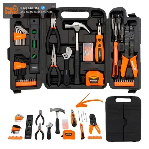 Kit Jogo De Ferramentas 129 Peças Completo Alicate Chaves