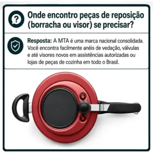 Panela De Pressão Mta Com Visor Grande Antiaderente 4,5 Litr - Imagem 9