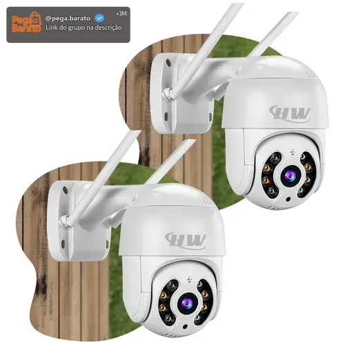 Kit 2 Câmeras Segurança Ip Interna Externa Wifi iCSee Infravermelho Prova D’Água - HW
