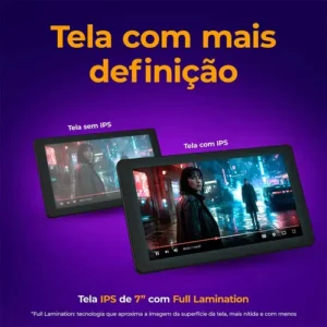 Tablet Positivo Vision TAB 7 - Processador Octa-Core 3GB RAM 64GB Armazenamento Tela 7” IPS Bateria 3100mAh, Android 14 Go, Wi-fi - Preto - Imagem 8