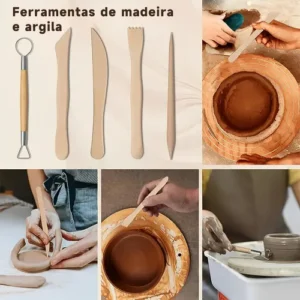 Kit 30 Peças De Ferramentas De Modela Esculpir De Cerâmi - Imagem 4