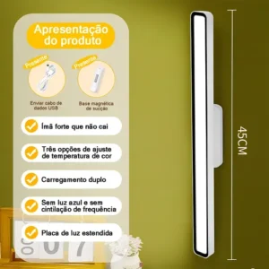 Luminária De Mesa Lampada 45cm De Led Abajur Luz Maquiagem - Imagem 3