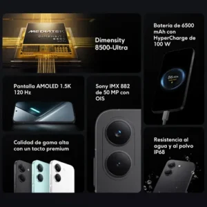 Celular Xiaomi Poco X8 Pro 12gb Ram 512gb Rom Dual Sim 6.59 Amoled Dimensity 8500 Ultra White - Imagem 3