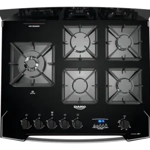 Fogão 5 Bocas Dako Diplomata Glass Style com Frente Espelhada Mesa de Vidro e Grill com Timer e Tripla Chama Bivolt - Imagem 5