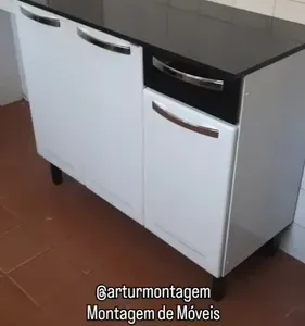 Balcão de Cozinha Itatiaia Aço 3 Portas 1 Gaveta Com Tampo de 105 CM Modelo Rose Branco Neve - Imagem 14