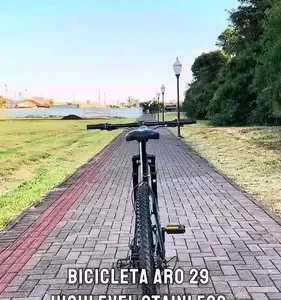 Bicicleta Aro 29 Highlevel Aço Carbono Freios Disco Suspensão 21v Cor Preto-azul - Imagem 2