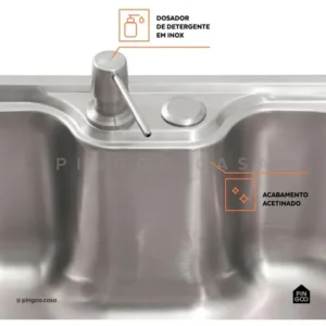 Cuba Gourmet para Cozinha Aço Inox 201 50x40cm Nawa Prata - Pingoo.casa - Imagem 4