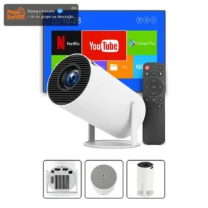 Mini Projetor Davely HY300 4K Android com Wi-Fi e Bluetooth - Imagem 1