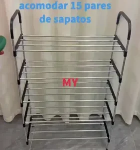 Rack Vertical Sapateira 5 Prateleiras 15 Pares Aço Inox Cor - Imagem 15