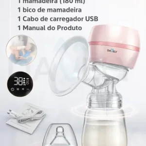 Bomba De Tirar Leite Elétrica Bombinha De Leite Materno Alimentação Coletor De Leite Armazenamento Sutia Extracao De Leite Display Led + Mamadeira Extratora Elétrica Amamentação Sugador Marca Davely - Imagem 8