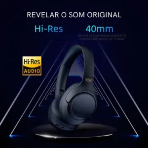 Headset Qcy H3 Anc Adaptativo Bluetooth 5.3 Multiponto 60h Cor Preto - Imagem 3