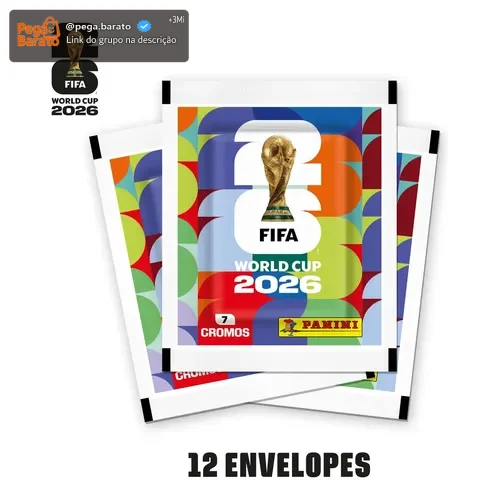 Kit 12 Envelopes com 84 figurinhas - Copa do Mundo 2026