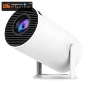 Projetor Led Mini VLX 4K Android 11 Branco Bluetooth HY300-A Wi-Fi 6 HD - Imagem 1
