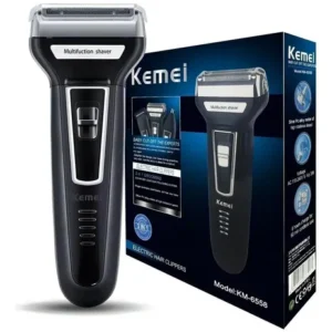 Aparador Barbeador Kemei KM-6558 Recarregável 3 Em 1 Cabeças Removíveis Bivolt - Imagem 2