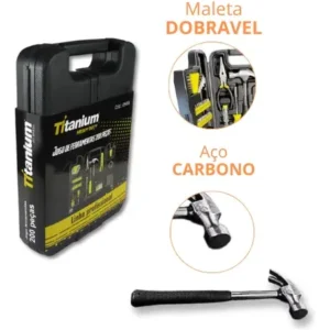 Jogo de Ferramentas 200 Peças com Chaves de Precisão e Allen Kit com Maleta Resistente - Titanium Platina - Imagem 6