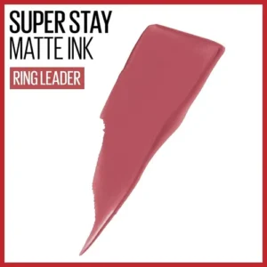 Batom Líquido Matte Longa Duração 16H Não Transfere Cor Intensa Acabamento Matte Confortável Aplicador Preciso Cor 155 Ring Leader Rosa Queimado SuperStay Matte Ink Maybelline NY 5ml - Imagem 3