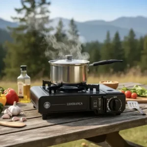 Kit Fogareiro Fogão Portátil Camping Pesca + Acessórios - Imagem 8
