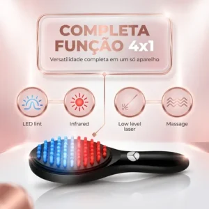 Escova Massageadora Capilar Led 4 Em 1 Terapêutica Cabelo - Imagem 7