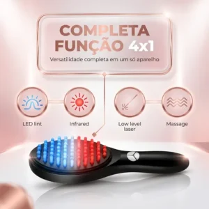 Escova Massageadora Capilar Led 4 Em 1 Terapêutica Cabelo - Imagem 7