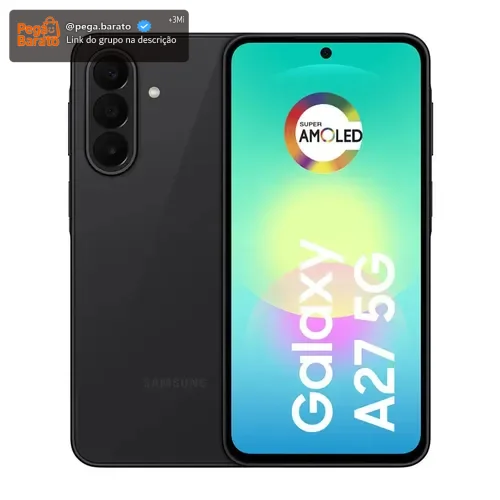 Celular Galaxy A27 Preto 5g 256gb, Câmera Tripla De 50mp, Processador Snapdragon 6 Gen 3, Feito Para Durar
