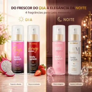 Kit 4 Body Splash Feminino Perfume 200ml Desodorante Colônia Corporal Alta Fixação Para Dia & Noite - Imagem 5
