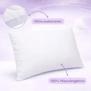 Kit 02 Travesseiro Antialérgico Pluma De Ganso 70cm X 50cm Cor Branco - Imagem 6