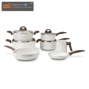 Jogo De Panelas 7 Peças Brinox Ceramic Life Vanilla - Imagem 1