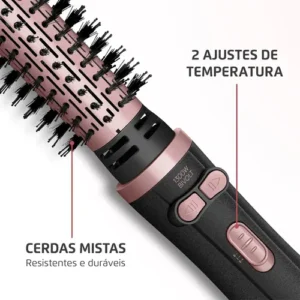 Escova Rotativa Mondial Ceramica Tourmaline Ion 3x1 Erb-01 Rosa 127/220v - Imagem 6