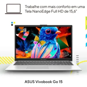 Notebook ASUS Vivobook Go 15 Core i3 N305 4GB Ram 256GB SSD W11 Home Tela 15,6" Full HD Prata Metálico - E1504GA-NJ441W - Imagem 7