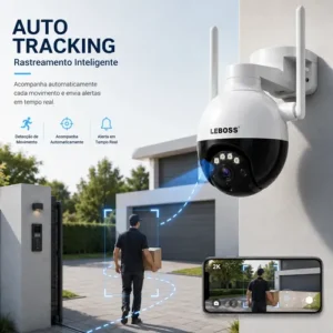 Câmera Dome Wi-fi Ptz 1080p Visão Noturna 30m Rotação 360° - Imagem 5