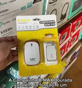 Campainha sem Fio Residencial Wireless Resistente a Agua B-Max BM-603 Cor: Branca e Dourada - Imagem 14