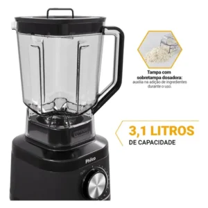 Liquidificador Philco 1500W 3,1L 12 Velocidades com 6 Lâminas PLQ15A - Imagem 9