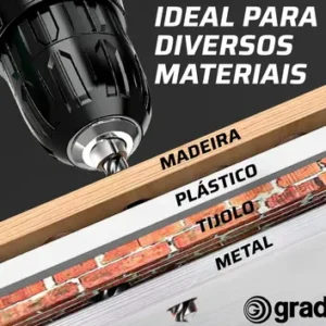 Furadeira Parafusadeira Sem Fio A Bateria Gpb12vd 12v 3/8 10mm Com Maleta E Acessórios Gradiente - Imagem 10