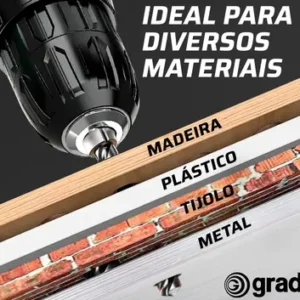 Furadeira Parafusadeira Sem Fio A Bateria Gpb12vd 12v 3/8 10mm Com Maleta E Acessórios Gradiente - Imagem 10