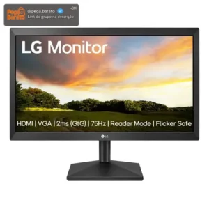Monitor PC LG 19.5'' 20MK400H-B LED HD HDMI VGA (D-Sub) 75Hz 2ms(GtG) Ajuste de Inclinação Reader Mode - Imagem 1
