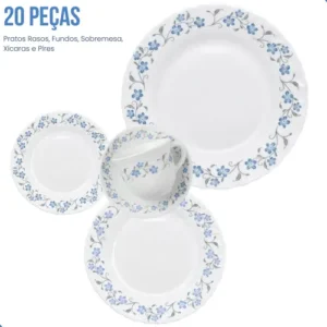 Aparelho De Jantar 20 Peças Opaline Branco Almoço E Jantar - Imagem 4