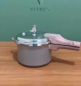 Panela De Pressão Indução 4,2L Revestimento Ceramico Antiaderente Com 4 Valvulas De Segurança Fechamento Externo, Cabos Soft Touch Vitrex Cinza Granito - Imagem 8