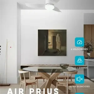 Ventilador De Teto Com Luz Led Silencioso Controle Remoto 86 Cm 50hz/60hz Branco Abs 3 - Imagem 2