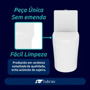 Vaso Sanitário Monobloco Caixa Acoplada Completo Privada C - Imagem 4