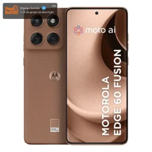 Smartphone Motorola Edge 60 Fusion 5G - 256GB 8GB RAM+16GB Ram Boost Tela Quad-Curve moto AI 50MP Sony Camera ultrarresistencia militar IP68 + IP69 - Mocha Mousse (Novo com caixa aberta) - Imagem 1