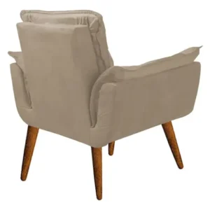 Kit 02 Poltronas Decorativas Opala Suede Porto Decor Cor Capuccino - Imagem 7