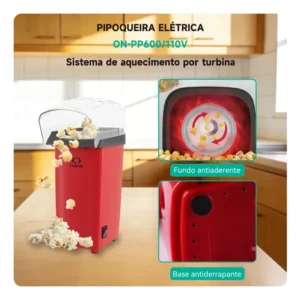 Máquina Pipoca Elétrica Ar Quente Pipoqueira Sem Óleo 28cm - Imagem 2