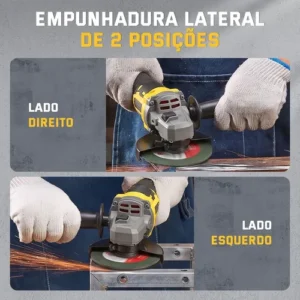 Esmerilhadeira Elétrica Angular Lixadeira 48v Mohor 2bateria - Imagem 7