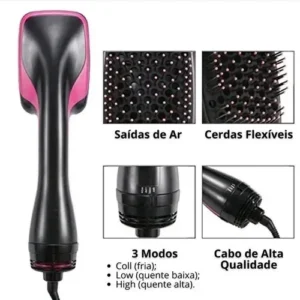 Secador De Cabelo 2&1 Escova Com Ar Quente De 1000w - Imagem 4